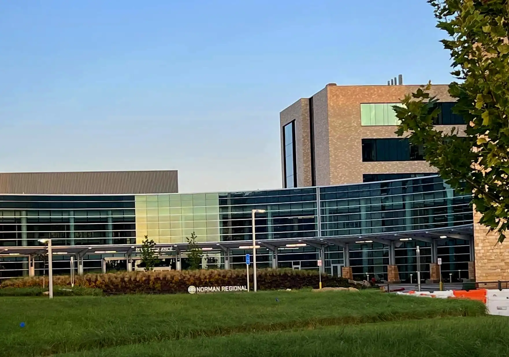 Finished landscaping at the Norman Regional campus
